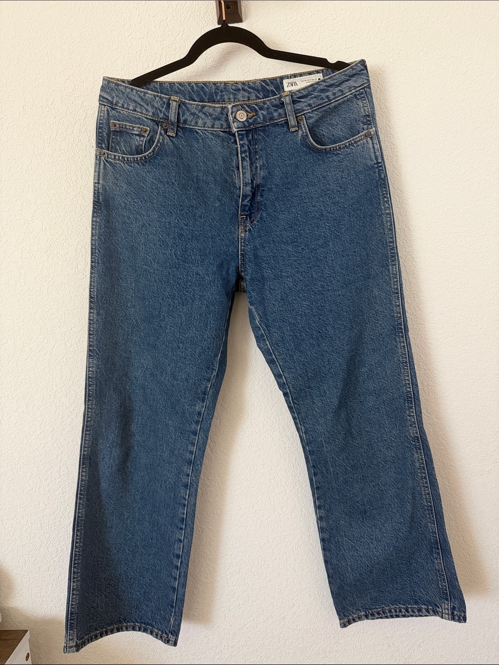 Zara Medium Blue Straight Leg Jeans
